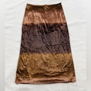 Retro 90s Y2k Velvet Medium Midi A-line Skirt Silk Blend Whimsy Colorblock Indie
